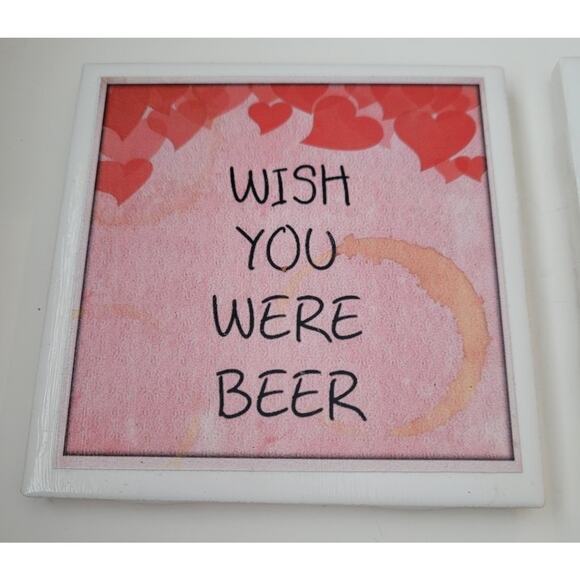 Ceramic coasters "Wish You Were Beer" - Picture 3 of 5